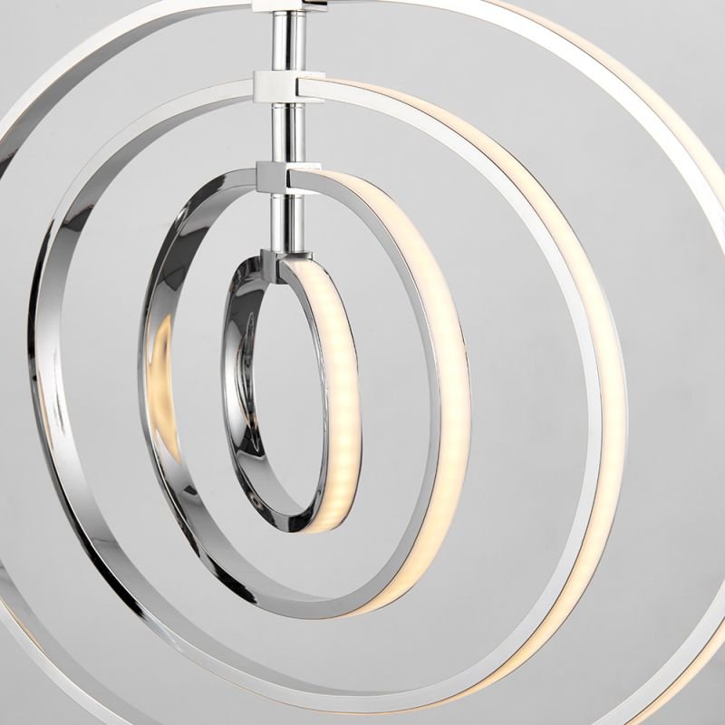 Ceiling Lights - Avali - LED Chrome Rings 4 Light Hanging Pendant Endon-81034 - Avali - LED Chrome Rings 4 Light Hanging Pendant