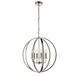 Ritz - Bright Nickel 6 Light Pendant with Crystal Ritz - Bright Nickel 6 Light Pendant with Crystal