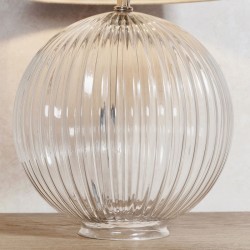 Jemma - Base Only - Clear Ribbed Glass Table Lamp Jemma - Base Only - Clear Ribbed Glass Table Lamp
