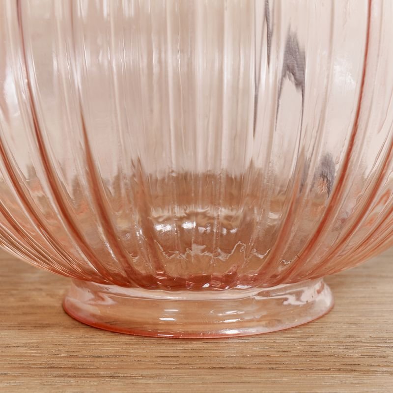 Endon-81909 - Jemma - Base Only - Pink Ribbed Glass Table Lamp