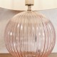 Endon-81909 - Jemma - Base Only - Pink Ribbed Glass Table Lamp