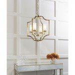 Edrea - Satin Brass 4 Light Centre Fitting with Frosted Glasses
