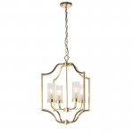 Edrea - Satin Brass 4 Light Centre Fitting with Frosted Glasses