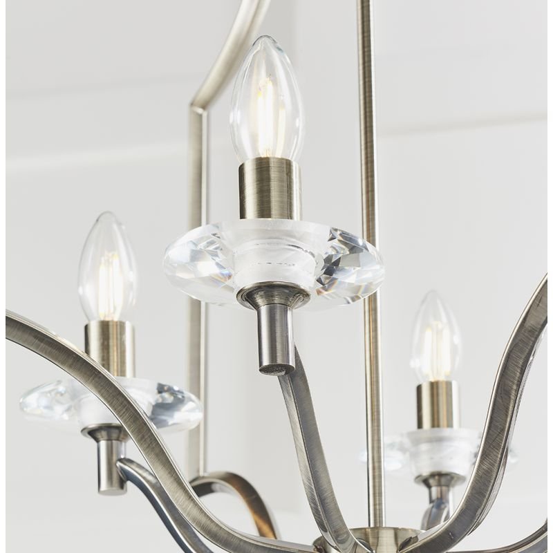 Ceiling Lights - Lainey - Antique Brass 4 Light Pendant Endon-81916 - Lainey - Antique Brass 4 Light Pendant