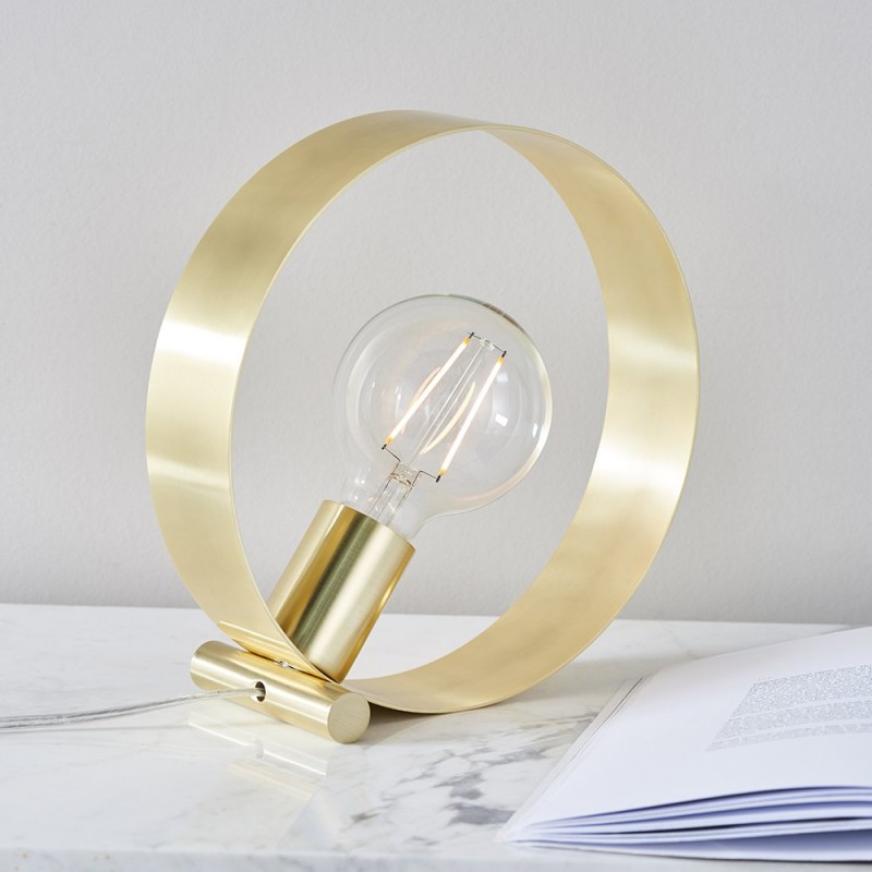 Table & Floor Lamp - Hoop - Brushed Gold 1 Light Table Lamp Endon-81920 - Hoop - Brushed Gold 1 Light Table Lamp