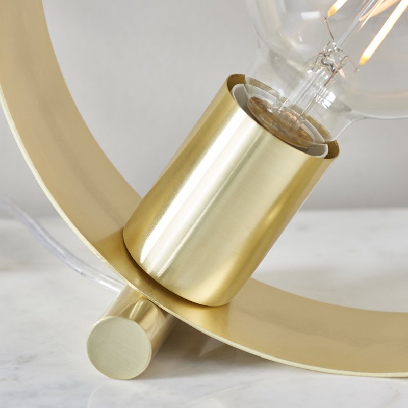 Table & Floor Lamp - Hoop - Brushed Gold 1 Light Table Lamp Endon-81920 - Hoop - Brushed Gold 1 Light Table Lamp