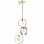 Hoop - Brushed Brass, Nickel, Copper 3 Light Cluster Pendant Hoop - Brushed Brass, Nickel, Copper 3 Light Cluster Pendant