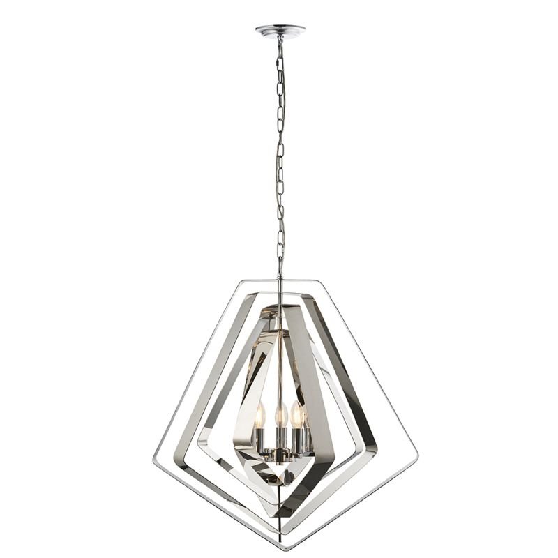 Ceiling Lights - Riona - Modern Twist Polished Chrome 3 Light Pendant Endon-81928 - Riona - Modern Twist Polished Chrome 3 Light Pendant