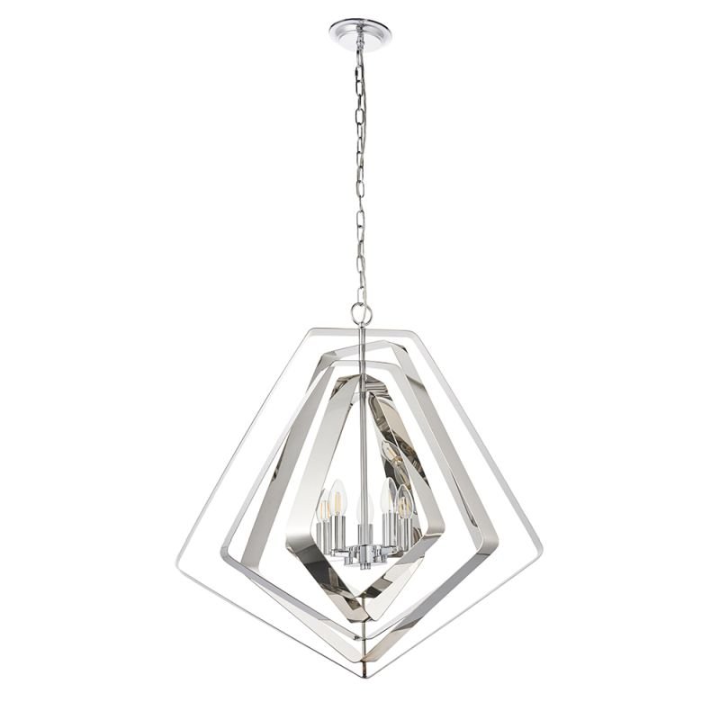 Ceiling Lights - Riona - Modern Twist Polished Chrome 5 Light Pendant Endon-81929 - Riona - Modern Twist Polished Chrome 5 Light Pendant