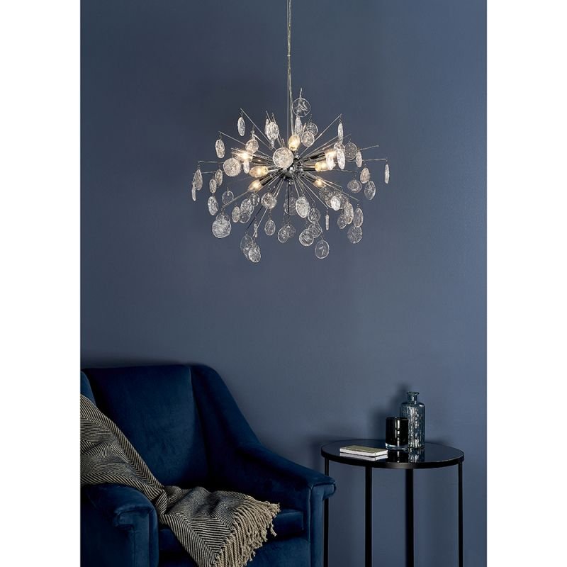 Ceiling Lights - Calla - Clear Glass & Chrome 8 Light Centre Fitting Endon-81950 - Calla - Clear Glass & Chrome 8 Light Centre Fitting