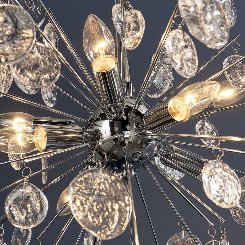 Ceiling Lights - Calla - Clear Glass & Chrome 8 Light Centre Fitting Endon-81950 - Calla - Clear Glass & Chrome 8 Light Centre Fitting