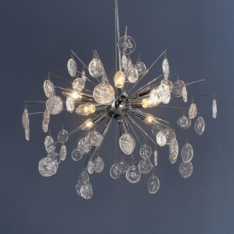 Ceiling Lights - Calla - Clear Glass & Chrome 8 Light Centre Fitting Endon-81950 - Calla - Clear Glass & Chrome 8 Light Centre Fitting