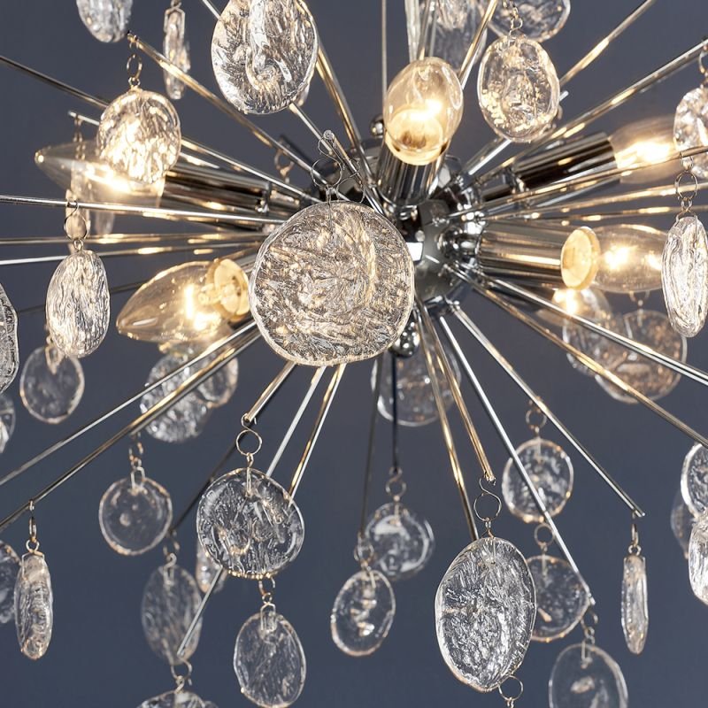 Ceiling Lights - Calla - Clear Glass & Chrome 8 Light Centre Fitting Endon-81950 - Calla - Clear Glass & Chrome 8 Light Centre Fitting
