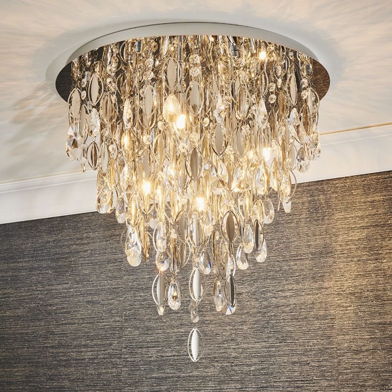 Ceiling Lights - Melody - Crystal & Chrome 6 Light Ceiling Lamp Endon-81955 - Melody - Crystal & Chrome 6 Light Ceiling Lamp