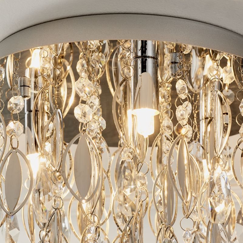 Ceiling Lights - Melody - Crystal & Chrome 3 Light Ceiling Lamp Endon-81956 - Melody - Crystal & Chrome 3 Light Ceiling Lamp