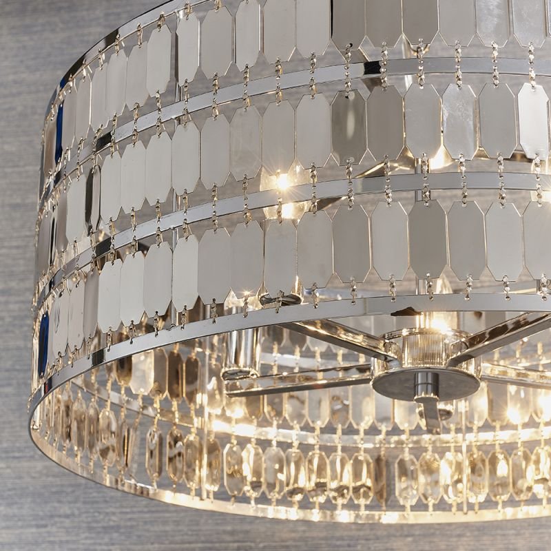 Ceiling Lights - Eldora - Chrome Hexagonal Plates 5 Light Pendant Endon-81965 - Eldora - Chrome Hexagonal Plates 5 Light Pendant
