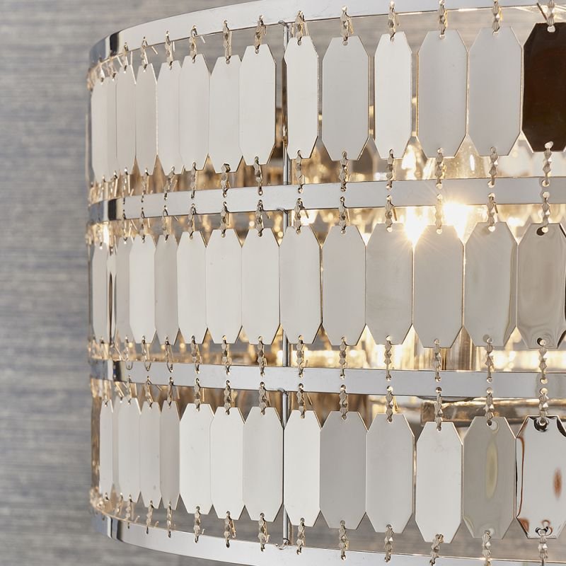 Ceiling Lights - Eldora - Chrome Hexagonal Plates 5 Light Pendant Endon-81965 - Eldora - Chrome Hexagonal Plates 5 Light Pendant