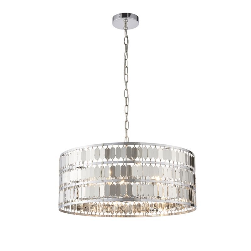 Ceiling Lights - Eldora - Chrome Hexagonal Plates 5 Light Pendant Endon-81965 - Eldora - Chrome Hexagonal Plates 5 Light Pendant