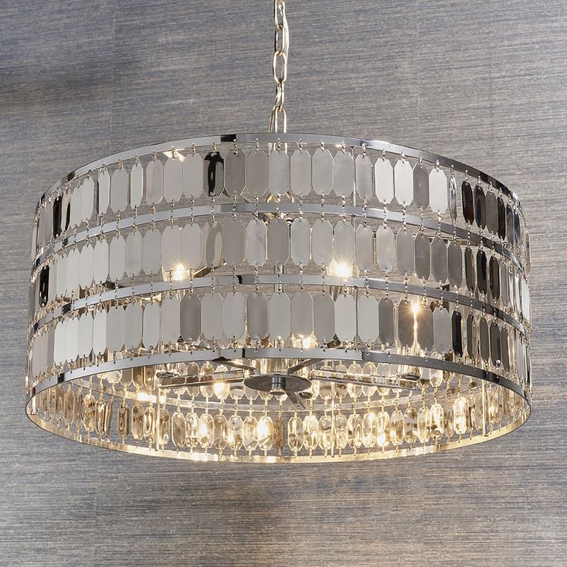 Ceiling Lights - Eldora - Chrome Hexagonal Plates 5 Light Pendant Endon-81965 - Eldora - Chrome Hexagonal Plates 5 Light Pendant