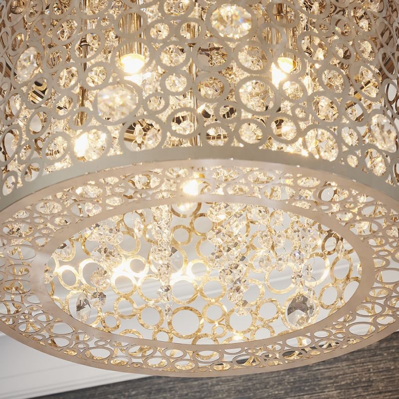 Ceiling Lights - Fayola - Crystal & Decorative Chrome 5 Light Flush Endon-81974 - Fayola - Crystal & Decorative Chrome 5 Light Flush