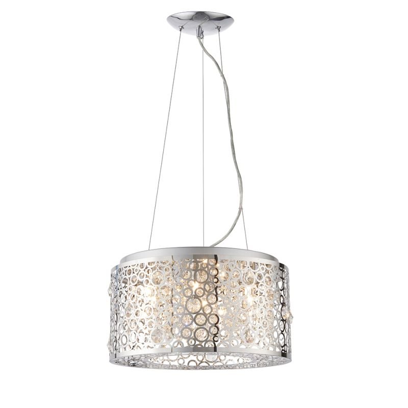 Ceiling Lights - Fayola - Crystal & Decorative Chrome 6 Light Pendant Endon-81975 - Fayola - Crystal & Decorative Chrome 6 Light Pendant