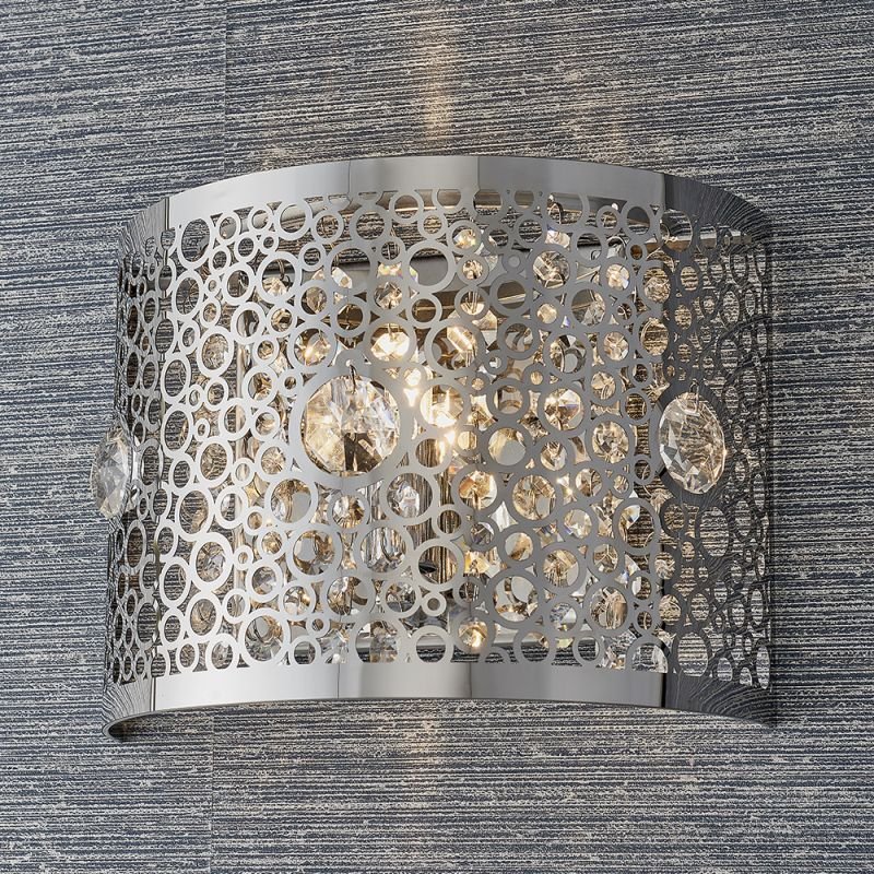 Wall Lights - Fayola - Crystal & Decorative Chrome Wall Lamp Endon-81976 - Fayola - Crystal & Decorative Chrome Wall Lamp