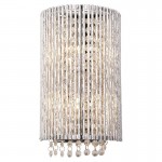 Galina - Chrome 2 Light Wall Lamp with Crystal & Chrome Rods Galina - Chrome 2 Light Wall Lamp with Crystal & Chrome Rods