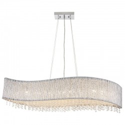 Galina - Chrome 8 Light over Island Fitting with Crystal & Chrome Rods Galina - Chrome 8 Light over Island Fitting with Crystal & Chrome Rods