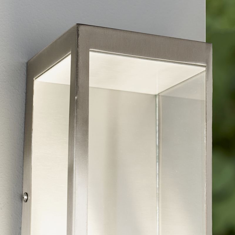 Outdoor - Dean - LED Brushed Stainless Steel & Clear Glass Wall Lamp Endon-82014 - Dean - LED Brushed Stainless Steel & Clear Glass Wall Lamp