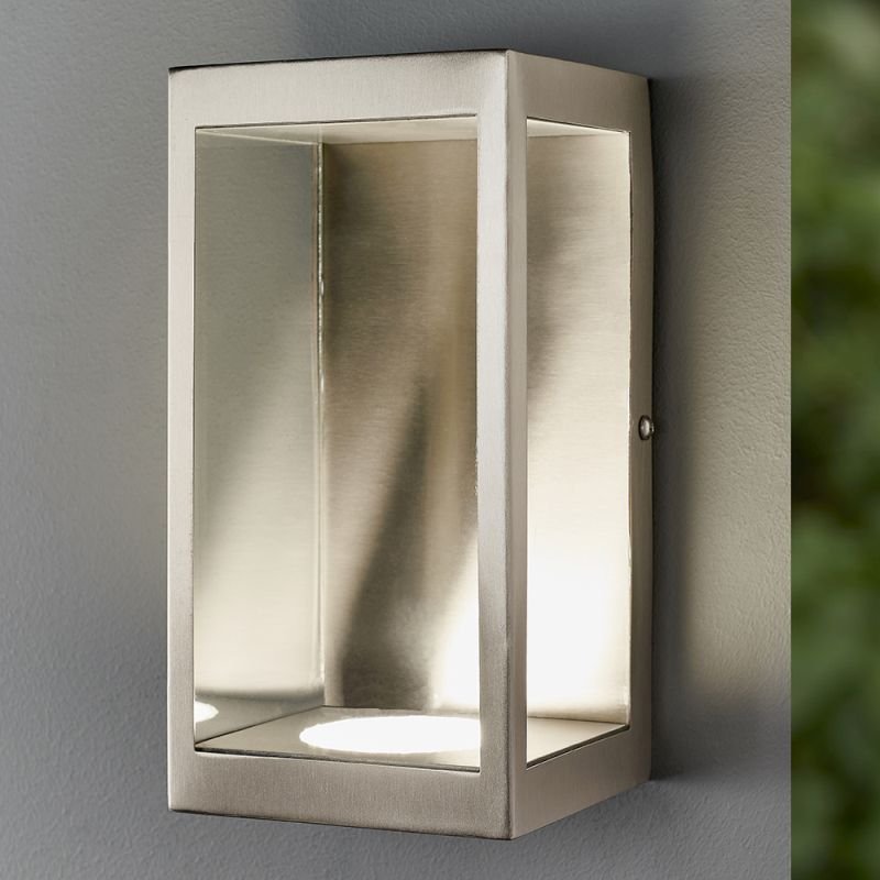 Outdoor - Dean - LED Brushed Stainless Steel & Clear Glass Wall Lamp Endon-82014 - Dean - LED Brushed Stainless Steel & Clear Glass Wall Lamp