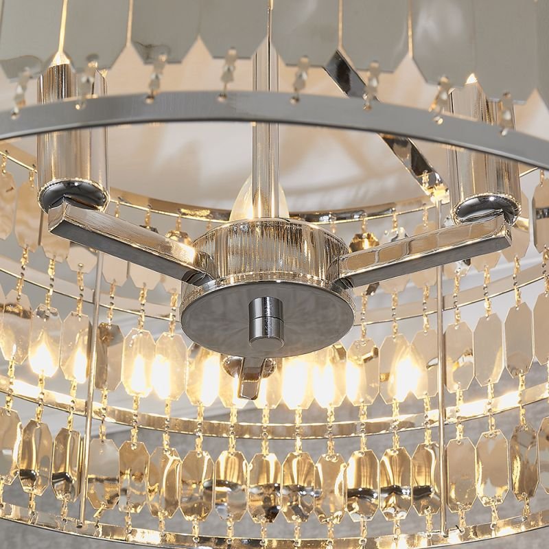 Ceiling Lights - Eldora - Chrome Hexagonal Plates 3 Light Ceiling Lamp Endon-90297 - Eldora - Chrome Hexagonal Plates 3 Light Ceiling Lamp