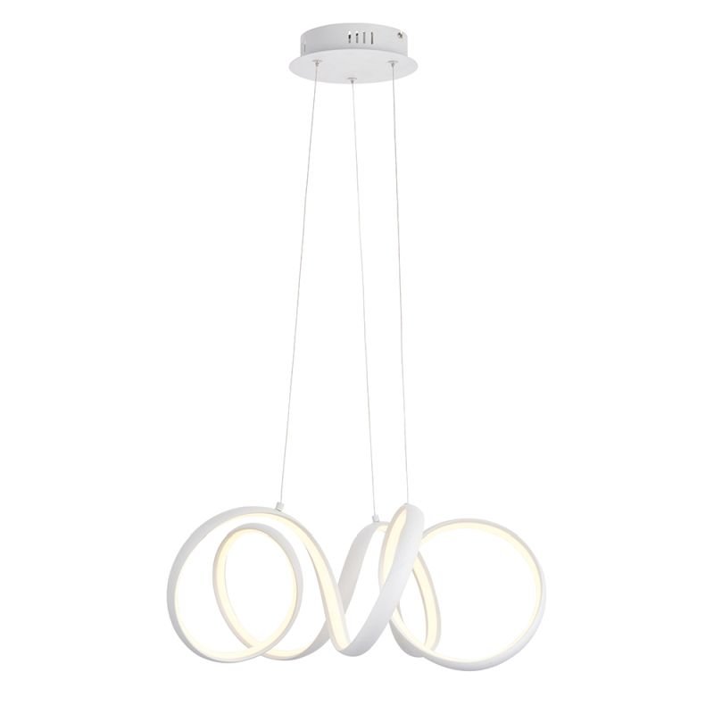 Ceiling Lights - Synergy - LED Textured White Pendant Ø 50 Endon-90321 - Synergy - LED Textured White Pendant Ø 50
