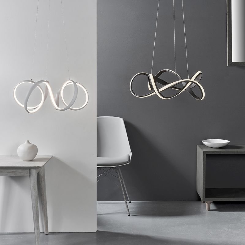 Ceiling Lights - Synergy - LED Textured White Pendant Ø 50 Endon-90321 - Synergy - LED Textured White Pendant Ø 50