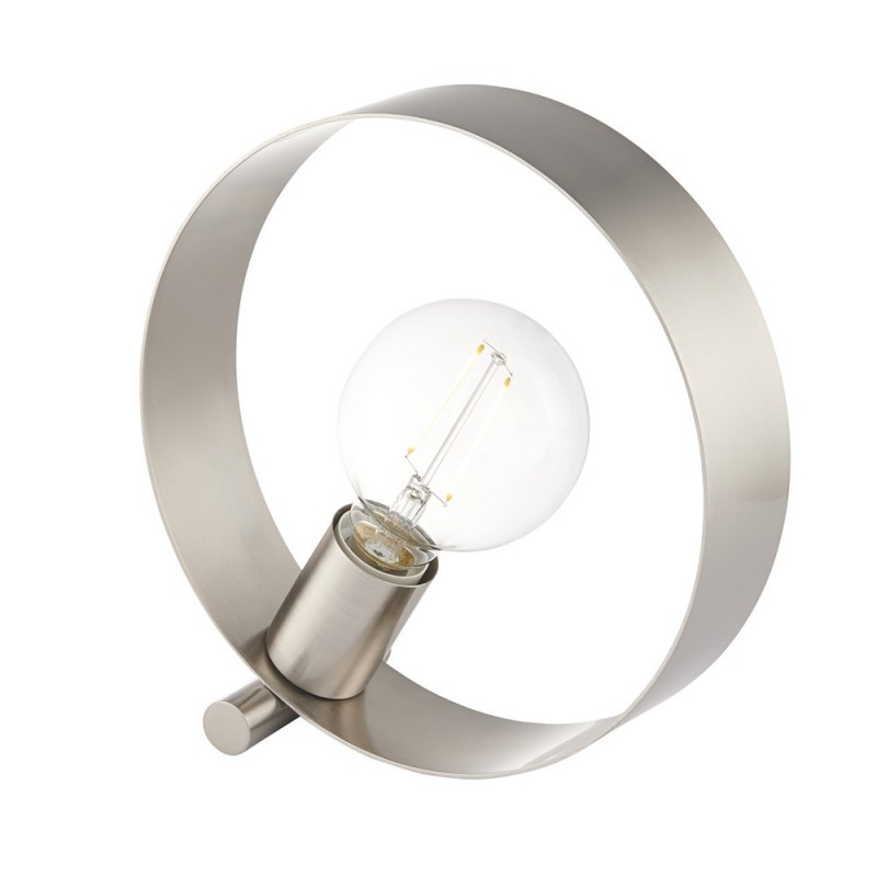 Table & Floor Lamp - Hoop - Brushed Nickel 1 Light Table Lamp Endon-90453 - Hoop - Brushed Nickel 1 Light Table Lamp