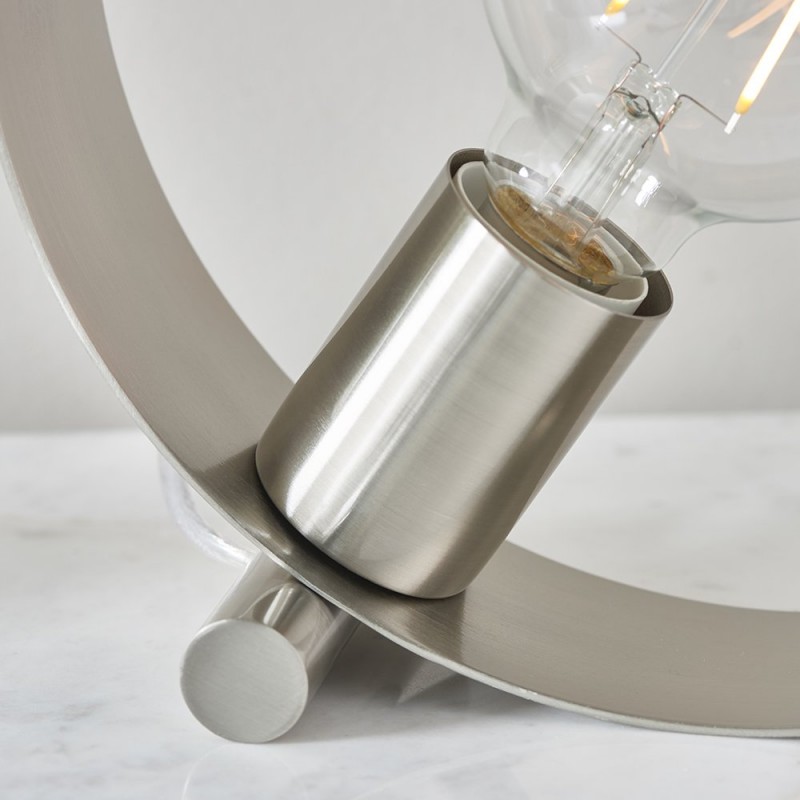 Table & Floor Lamp - Hoop - Brushed Nickel 1 Light Table Lamp Endon-90453 - Hoop - Brushed Nickel 1 Light Table Lamp