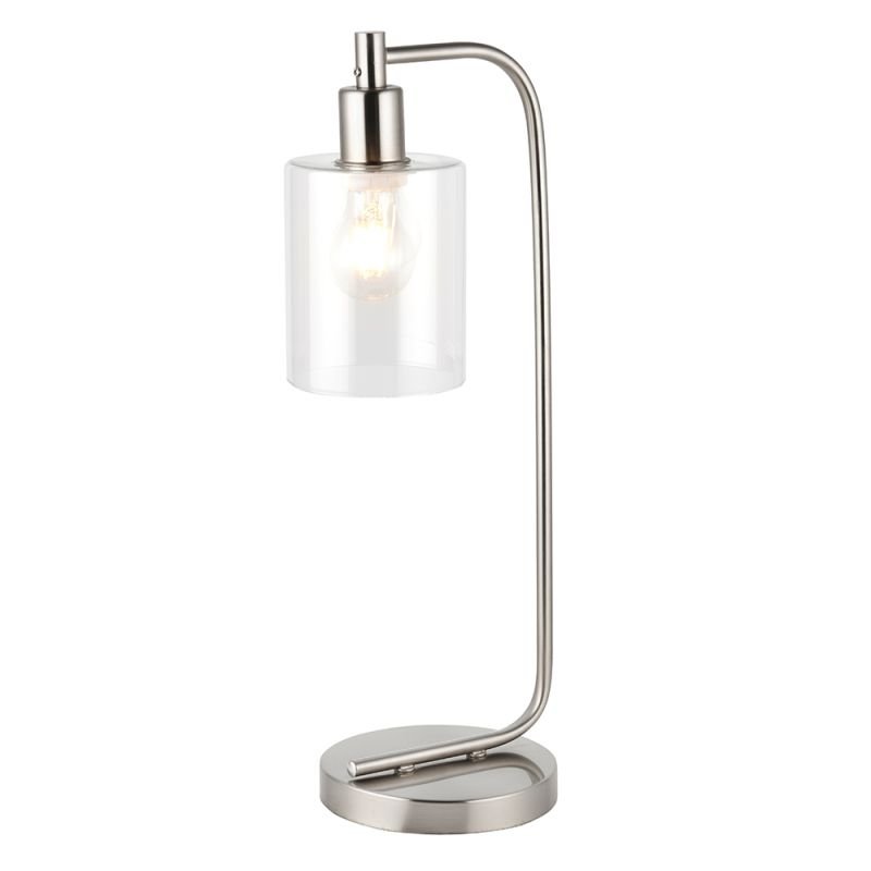 Endon-90558 - Toledo - Clear Glass & Brushed Nickel Table Lamp