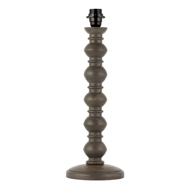 Table & Floor Lamp - Joss - Base Only - Dark Grey Washed Wood Table Lamp Endon-90566 - Joss - Base Only - Dark Grey Washed Wood Table Lamp