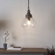 Ceiling Lights - Kerala - Clear Glass & Taupe Grey Wood Pendant Endon-90575 - Kerala - Clear Glass & Taupe Grey Wood Pendant