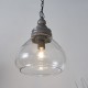 Ceiling Lights - Kerala - Clear Glass & Taupe Grey Wood Pendant Endon-90575 - Kerala - Clear Glass & Taupe Grey Wood Pendant