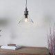 Ceiling Lights - Kerala - Clear Glass & Taupe Grey Wood Pendant Endon-90576 - Kerala - Clear Glass & Taupe Grey Wood Pendant