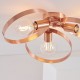 Ceiling Lights - Hoop - Brushed Copper 3 Light Semi-Flush Endon-91039 - Hoop - Brushed Copper 3 Light Semi-Flush