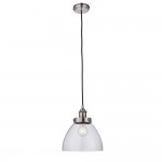 Hansen - Brushed Silver Pendant with Clear Glass Shade Hansen - Brushed Silver Pendant with Clear Glass Shade