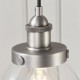Endon-91738 - Hansen - Brushed Silver with Clear Glass Single Pendant