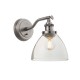 Endon-91739 - Hansen - Brushed Silver with Clear Glass Wall Lamp