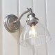 Endon-91739 - Hansen - Brushed Silver with Clear Glass Wall Lamp