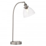 Hansen - Brushed Silver Table Lamp with Clear Glass Shade Hansen - Brushed Silver Table Lamp with Clear Glass Shade