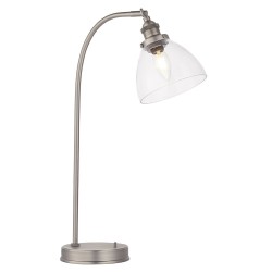 Hansen - Brushed Silver Table Lamp with Clear Glass Shade Hansen - Brushed Silver Table Lamp with Clear Glass Shade