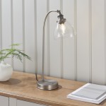 Hansen - Brushed Silver Table Lamp with Clear Glass Shade Hansen - Brushed Silver Table Lamp with Clear Glass Shade