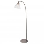 Hansen - Brushed Silver Floor Lamp with Clear Glass Shade Hansen - Brushed Silver Floor Lamp with Clear Glass Shade