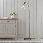 Hansen - Brushed Silver Floor Lamp with Clear Glass Shade Hansen - Brushed Silver Floor Lamp with Clear Glass Shade